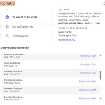 Sürat Kargo İle Yaşanan İletişim Ve Teslimat Sorunları