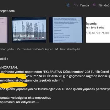 Yemek Sepeti'nde Sipariş Sorunu Ve İade Belirsizliği