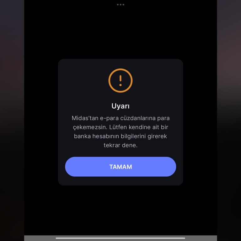 Midas Hesabımdan Para Çekememe Sorunu