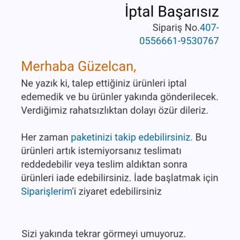 Amazon'da Adres Hatası Ve İptal Sorunu