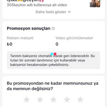 TikTok'ta Tanıtım İadesi Sorunu
