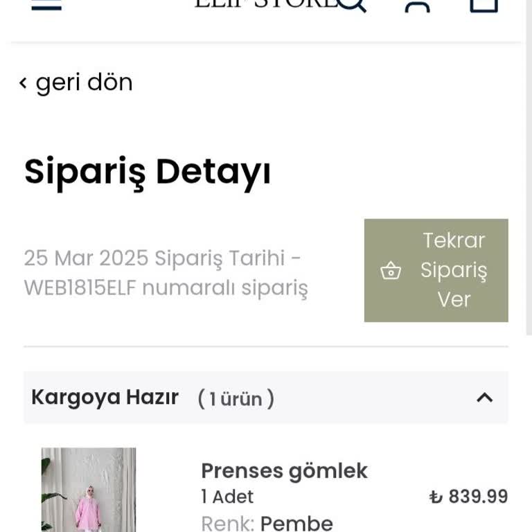 Elif Store Satıcısı Ürünümü Göndermedi