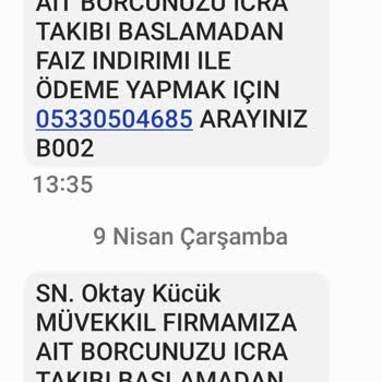 Borçsuzken Gelen İcra Takibi Mesajları