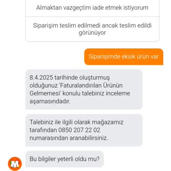 Eksik Teslimat Ve İlgisiz Müşteri Hizmeti