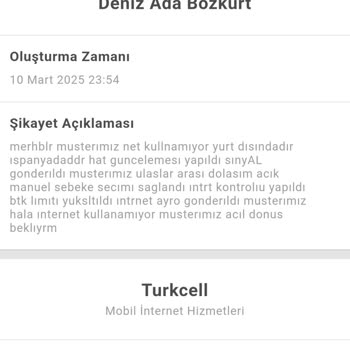 Turkcell Yurt Dışı İnternet Paketi Mağduriyeti: Devlet Görevimi Yerine Getiremedim
