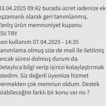 İptal Edilen Sipariş Ve Kullanılamayan Kupon Hakkı