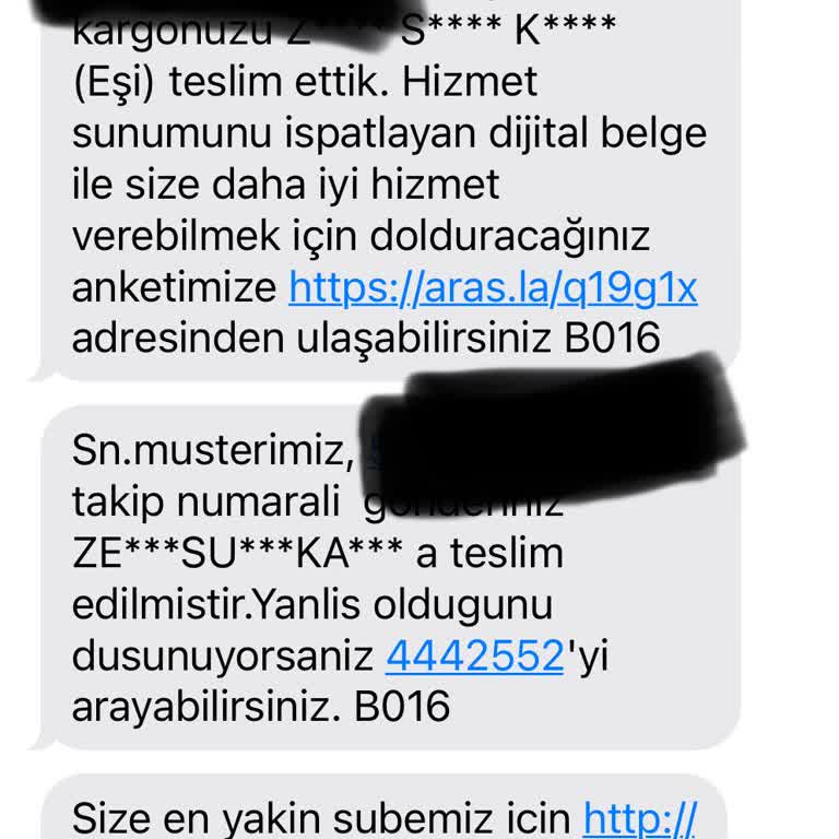 Aras Kargo Sakarya Şubesi'nde Teslimat Sorunu