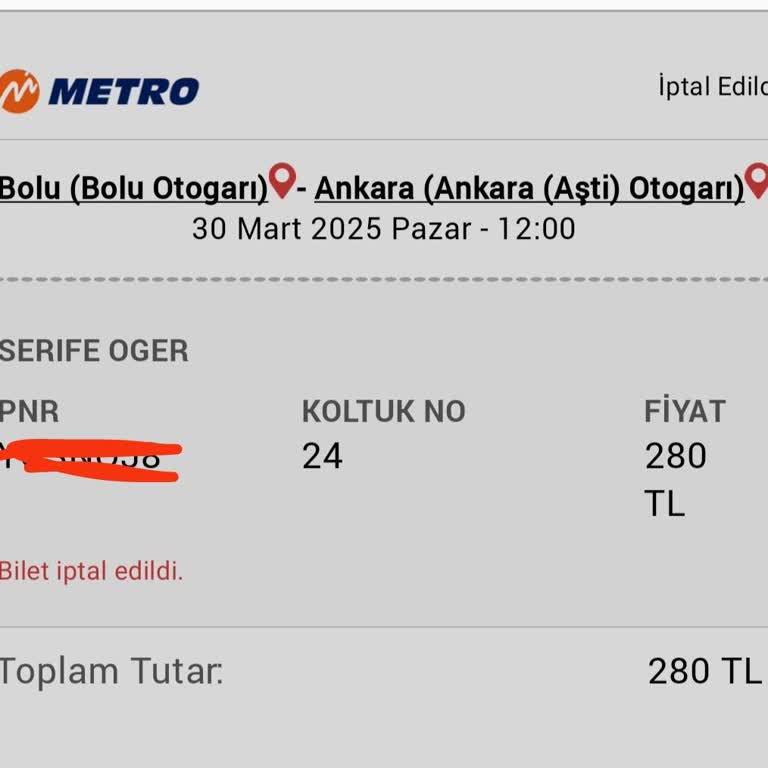 Metro Turizm Bilet İadesi Sorunu: İki Haftadır Bekliyorum!