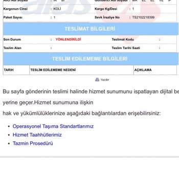 Kargom Geri Çağrıldı, İade Yapılmadı