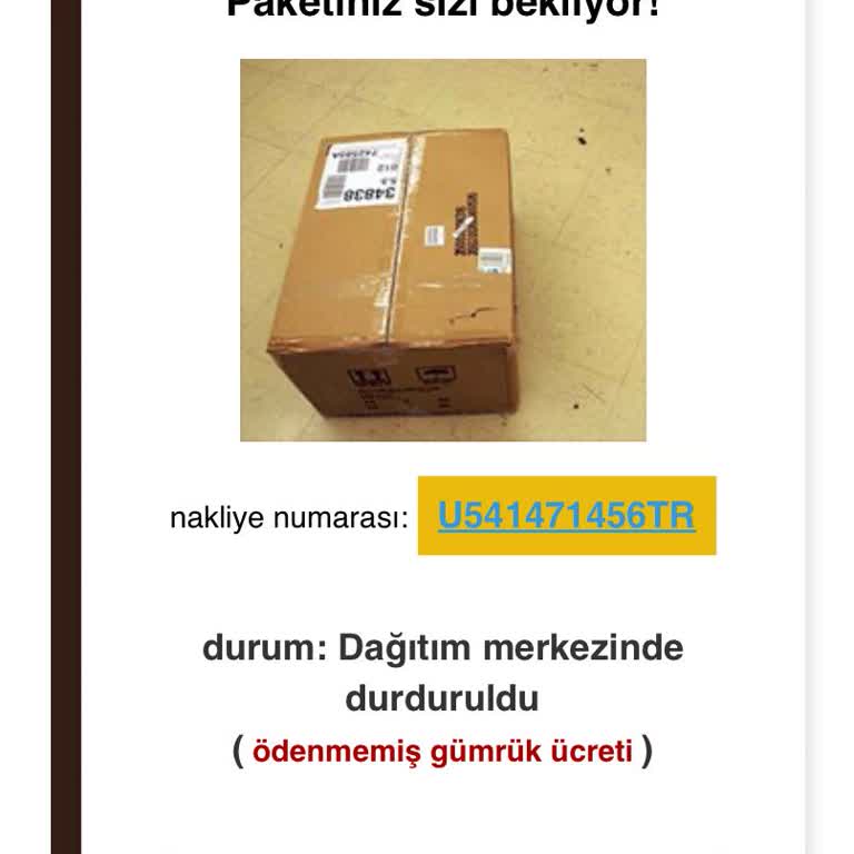 Gmail Hesabıma Gelen Sahte Kargo Mesajları