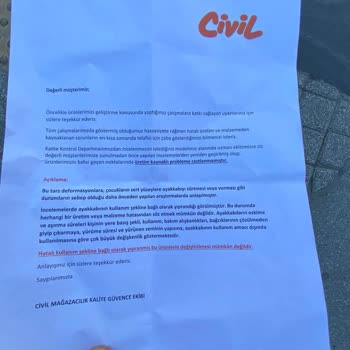Civil Mağazasından Alınan Ürünün Kalitesizliği Ve Müşteri Hizmetleri Sorunu