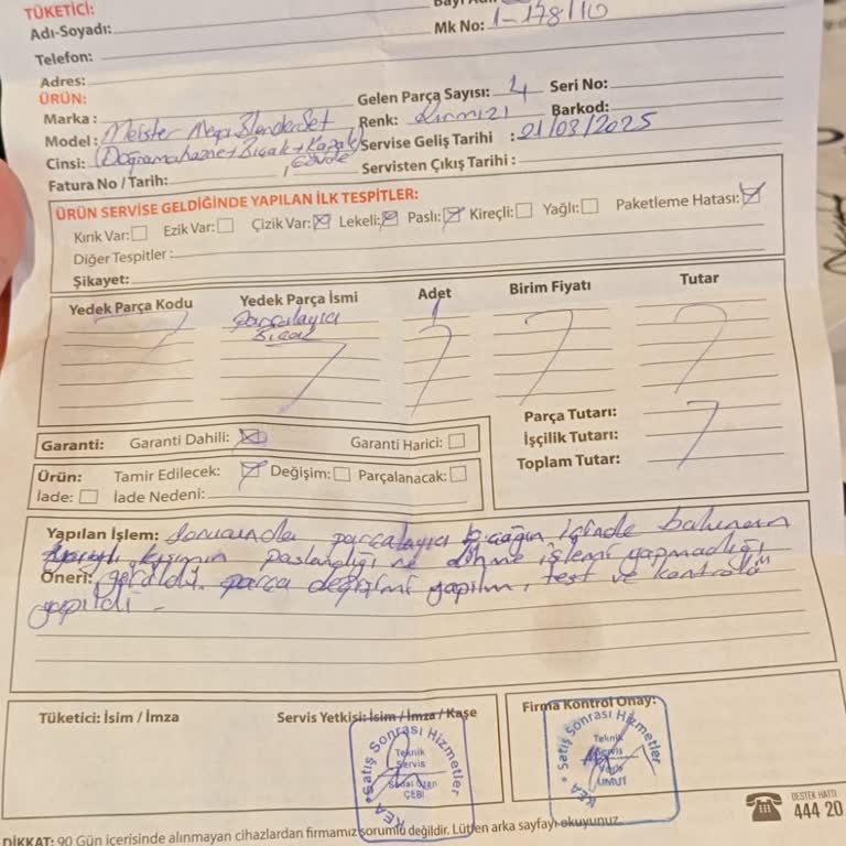 Sürekli Arızalanan Schafer Mega Blender Seti