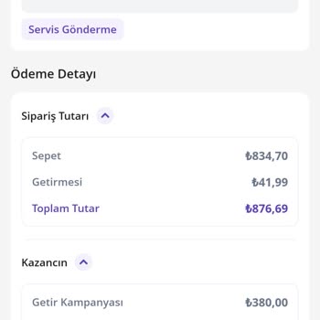 Getir Yemek Siparişinde İptal Sorunu