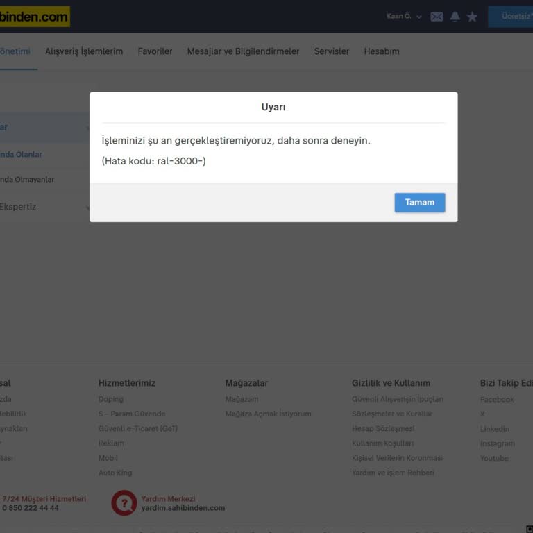 Sahibinden.com'da Sürekli Hatalar Ve Erişim Sorunları