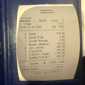 Kaşıbeyaz Bosphorus'ta Yanlış Sipariş Ve Kuver Ücreti Sorunu