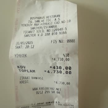 Kaşıbeyaz Bosphorus'ta Yanlış Sipariş Ve Kuver Ücreti Sorunu