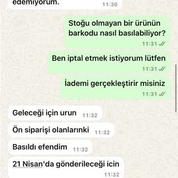 Sipariş Verdim Ürün Yok İade Yok