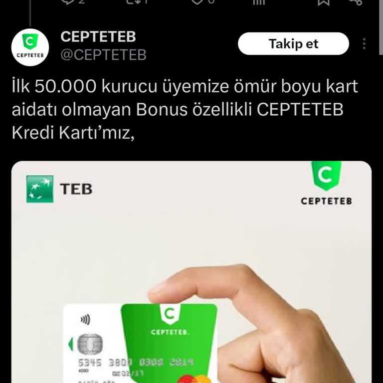 TEB Ömür Boyu Aidatsız Kart Sözüne Rağmen Ücret Talebi!
