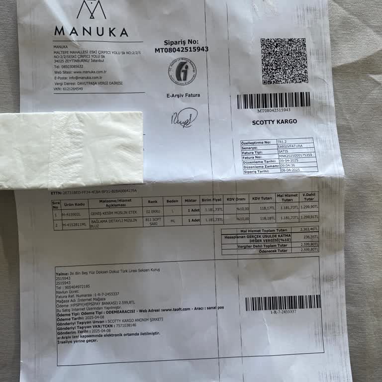 Manuka Giyim'den Hayal Kırıklığı: Kusurlu Ve Yanlış Ürün Gönderimi