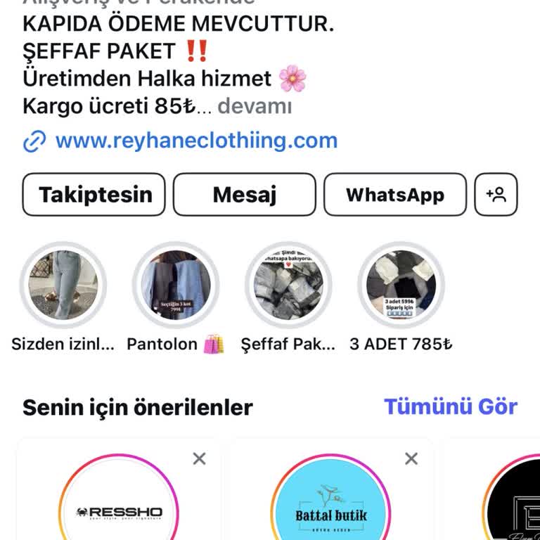 Reyhane Clothing Farklı Ürün Gönderildi!