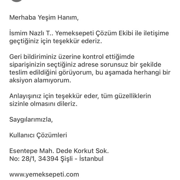 Teslim Edilmemiş Sipariş Ve Yetersiz Müşteri Hizmeti