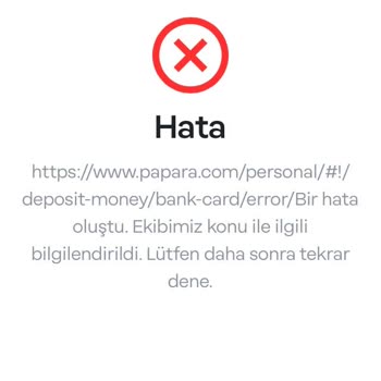 Paycell Kart İle Papara Yatırımında Karşılaşılan Sorun