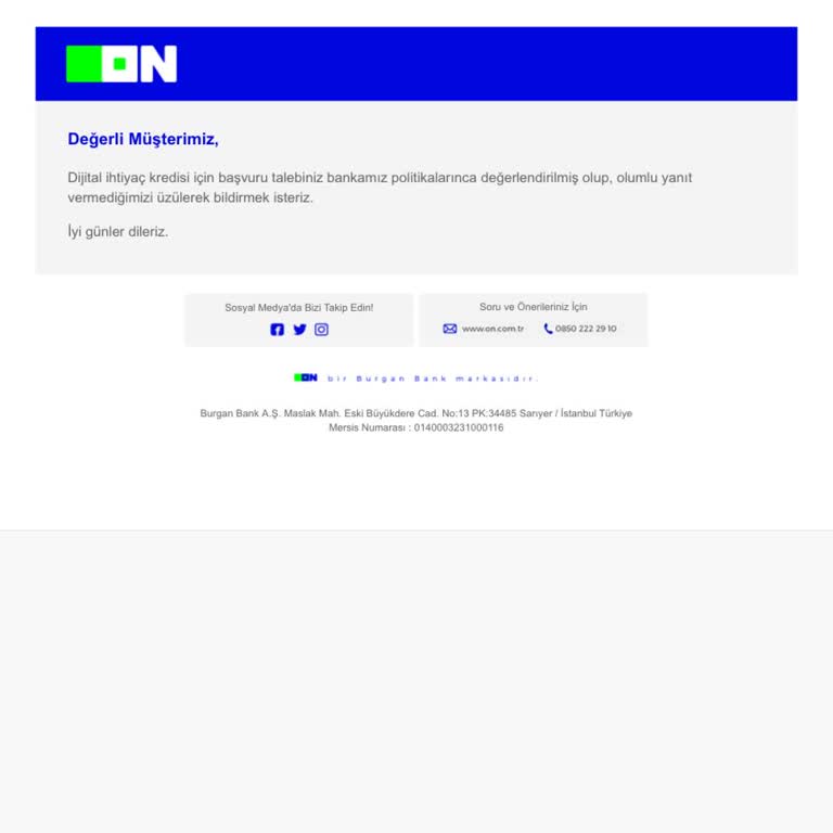 On Dijital Bankacılık Yüksek Kredi Notuna Rağmen Olumsuz Sonuçlanan Başvuru Şaşkınlığı