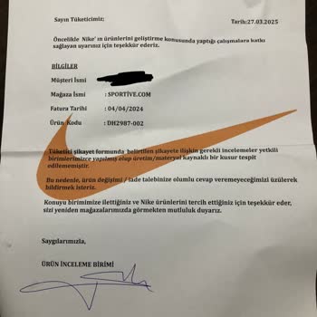 Nike Ayakkabı Dikiş Sorunu Ve İade Süreci