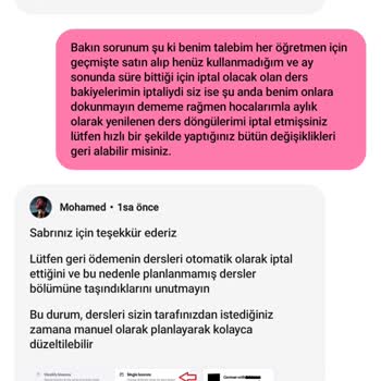 Ders Bakiyelerim İade Edilirken Aboneliklerim İptal Edildi