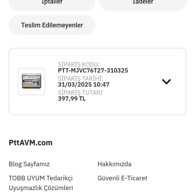 Epttavm Siparişim Hâlâ Ulaşmadı
