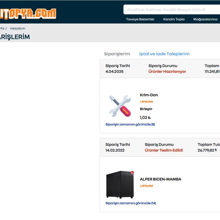 Siparişim Hazırlanıyor Aşamasında Takılı Kaldı