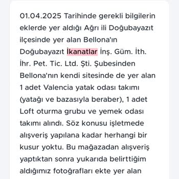 Bellona Doğubayazıt Mağazasında Teşhir Ürün Satışı Ve Kötü Müşteri Hizmetleri