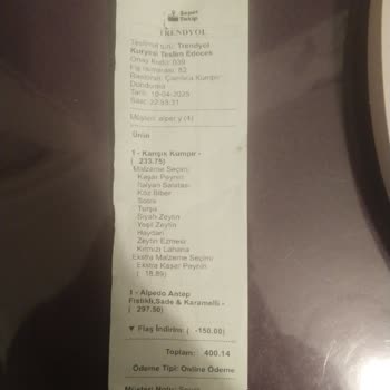 Çamlıca Kumpir Bozuk Dondurma Gönderdi