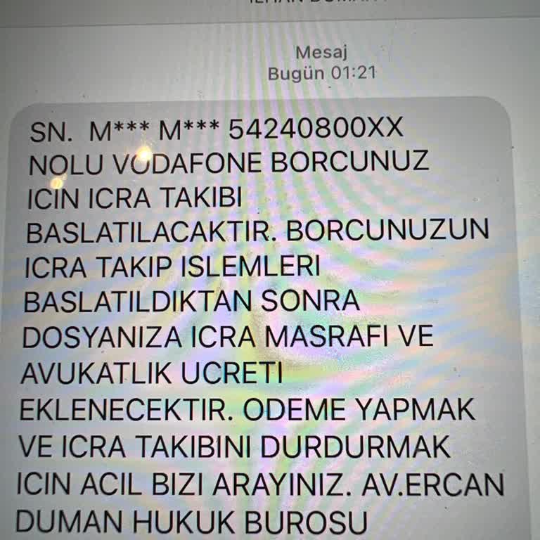 Yanlış Numaraya Gelen Borç Mesajı Sorunu