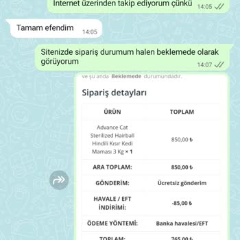 Zoompet.com.tr Üzerinden Yapılan Alışverişte Sorun