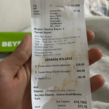 Bursa Orhangazi Şubesinde Döner Krizi