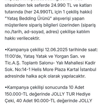 Yataş Çekiliş Kampanyasında Mağduriyet