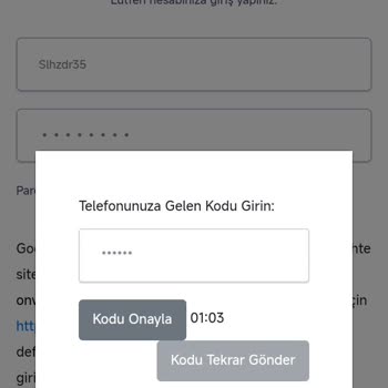 Telefon Numarası Doğrulama Kodu Sorunu