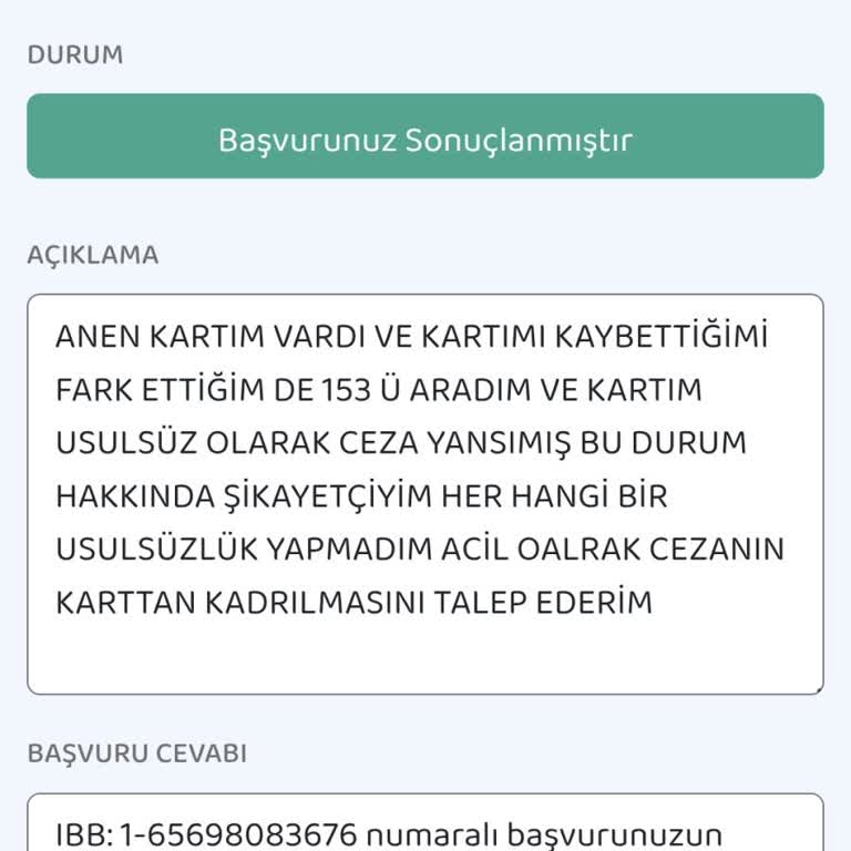 İstanbul Kartımın Usulsüz Kullanımı Ve Haksız Ücretlendirme