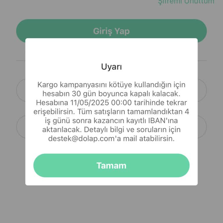 Haksız Hesap Kapatma: Dolap'ta Emeklerimin Karşılığı Bu Mu?