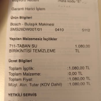 Bosch Bulaşık Makinesi Ve Yüksek Servis Ücreti Sorunu