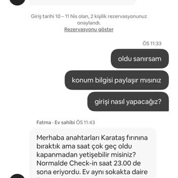 Gece Geç Saatte Rezervasyon Onayıyla Mağduriyet