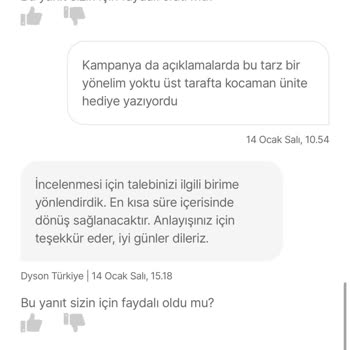 Kampanya Hediyesi Gönderilmedi