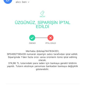 İptal Edilen Alışverişin Ücreti Geri Ödenmedi