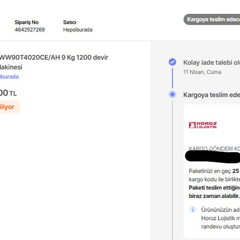 Hepsiburada'dan Alınan Bozuk Makine Ve Uzayan İade Süreci