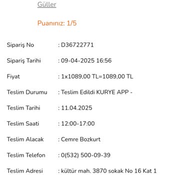 Özel Günde Yanlış Çiçek Teslimatı Hayal Kırıklığı Yarattı