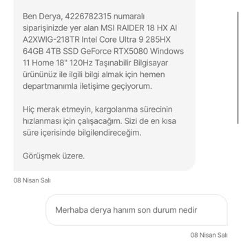 Yanıltıcı Teslimat Bilgisi Ve Stok Sorunu
