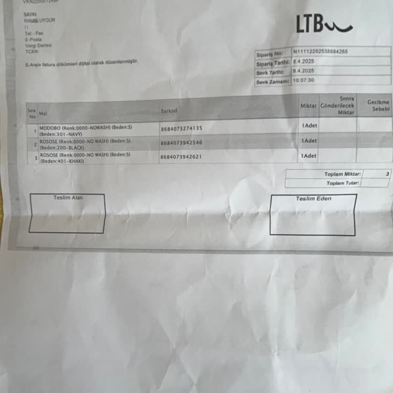 Eksik Ürün Teslimatı Ve Yanıltıcı Sipariş Bilgisi