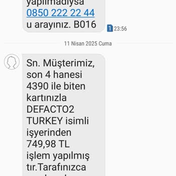 DeFacto Bilgim Dışında Gerçekleşen İşlemle Mağdur Oldum