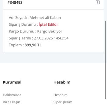 Ayakkabı Siparişim Ve İade Sorunu